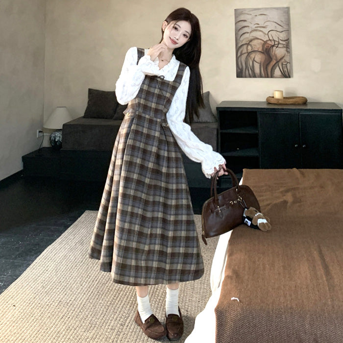 ブランシナモン・レトロロングワンピース(L/LL/3L/4L/5L)