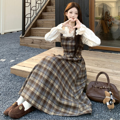 ブランシナモン・レトロロングワンピース(L/LL/3L/4L/5L)