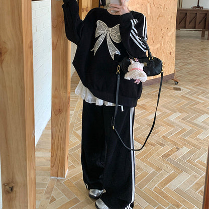 ブラックシュガー・レースリボンジャージセットアップ(L/LL/3L/4L/5L)