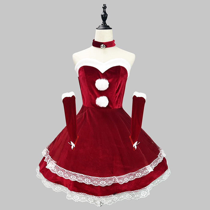 ツインポンポンサンタドレスワンピース/(M/L/LL/3L/4L/5L/6L)