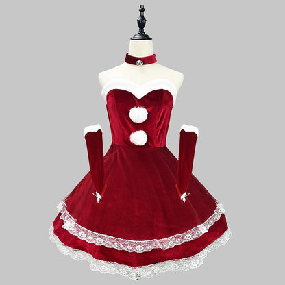 ツインポンポンサンタドレスワンピース/(M/L/LL/3L/4L/5L/6L)