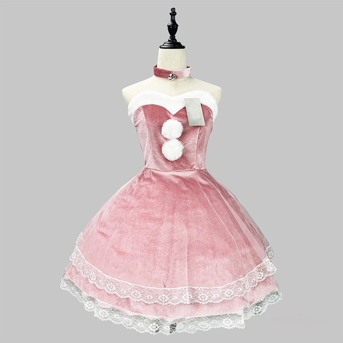 ツインポンポンサンタドレスワンピース/(M/L/LL/3L/4L/5L/6L)