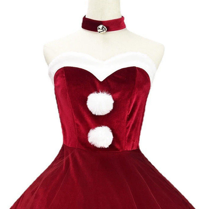 ツインポンポンサンタドレスワンピース/(M/L/LL/3L/4L/5L/6L)