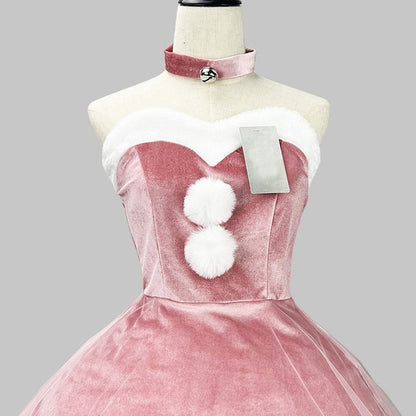 ツインポンポンサンタドレスワンピース/(M/L/LL/3L/4L/5L/6L)