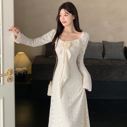 スノウロゼ・ロングレースクラシックワンピース(L/LL/3L/4L/5L)