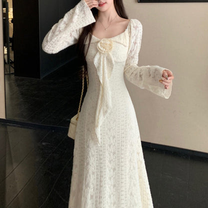 スノウロゼ・ロングレースクラシックワンピース(L/LL/3L/4L/5L)