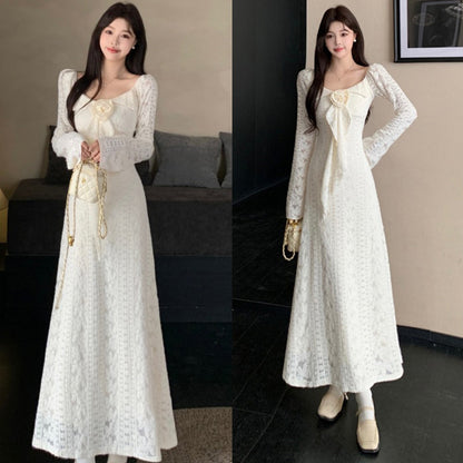 スノウロゼ・ロングレースクラシックワンピース(L/LL/3L/4L/5L)