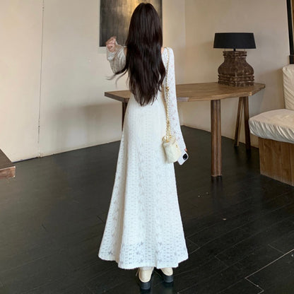 スノウロゼ・ロングレースクラシックワンピース(L/LL/3L/4L/5L)