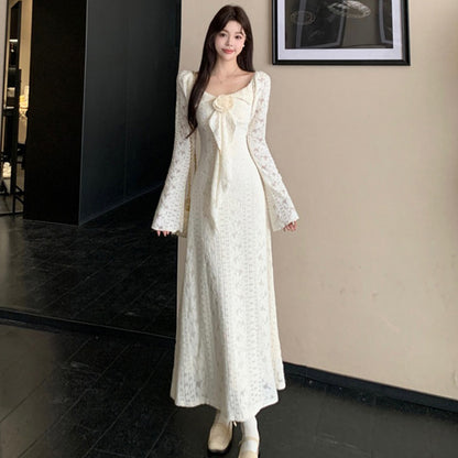 スノウロゼ・ロングレースクラシックワンピース(L/LL/3L/4L/5L)