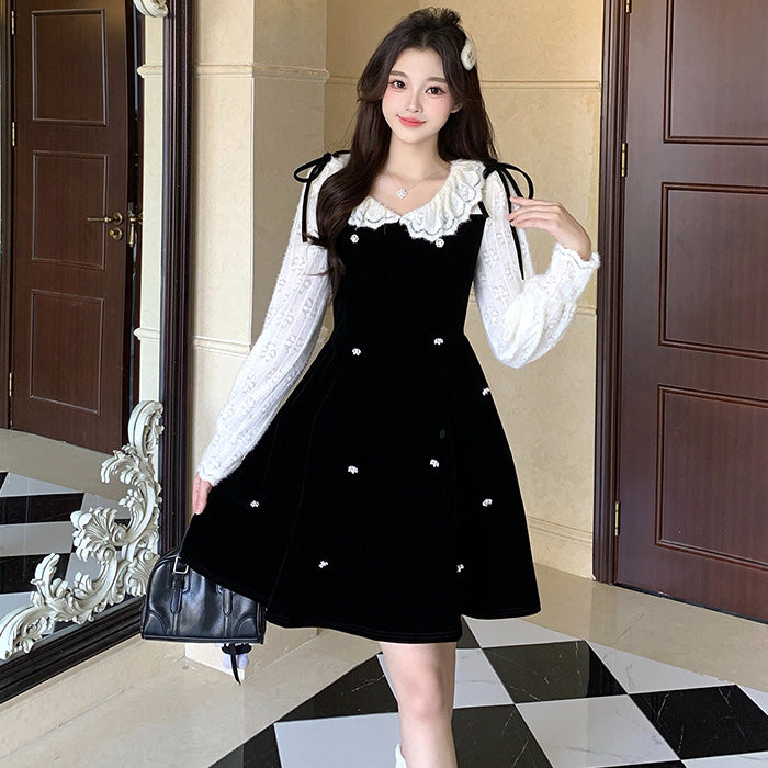 【選べる丈】ベルベットムーン・ドールワンピース(L/LL/3L/4L/5L)