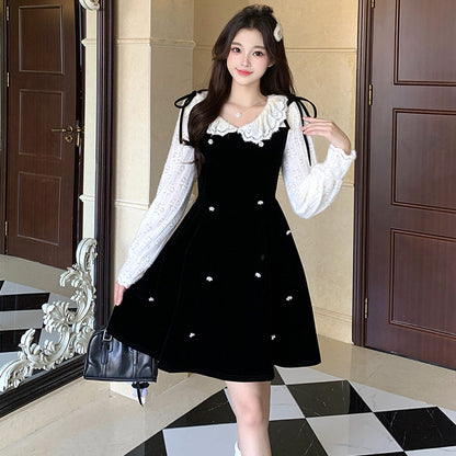 【選べる丈】ベルベットムーン・ドールワンピース(L/LL/3L/4L/5L)