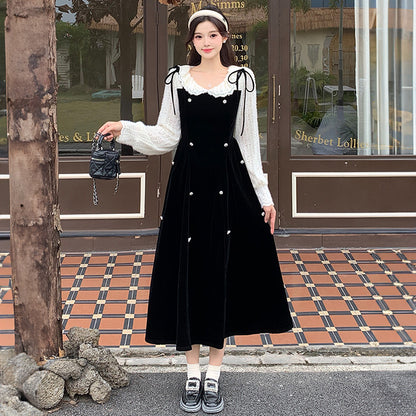 【選べる丈】ベルベットムーン・ドールワンピース(L/LL/3L/4L/5L)