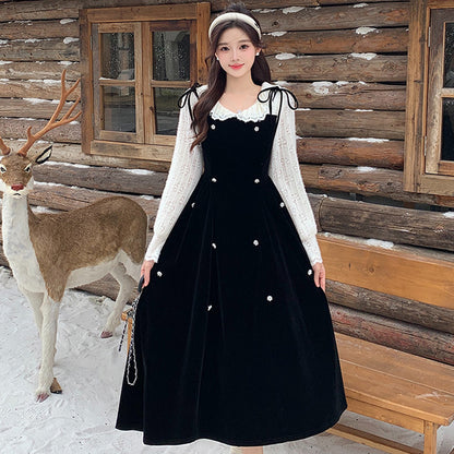 【選べる丈】ベルベットムーン・ドールワンピース(L/LL/3L/4L/5L)