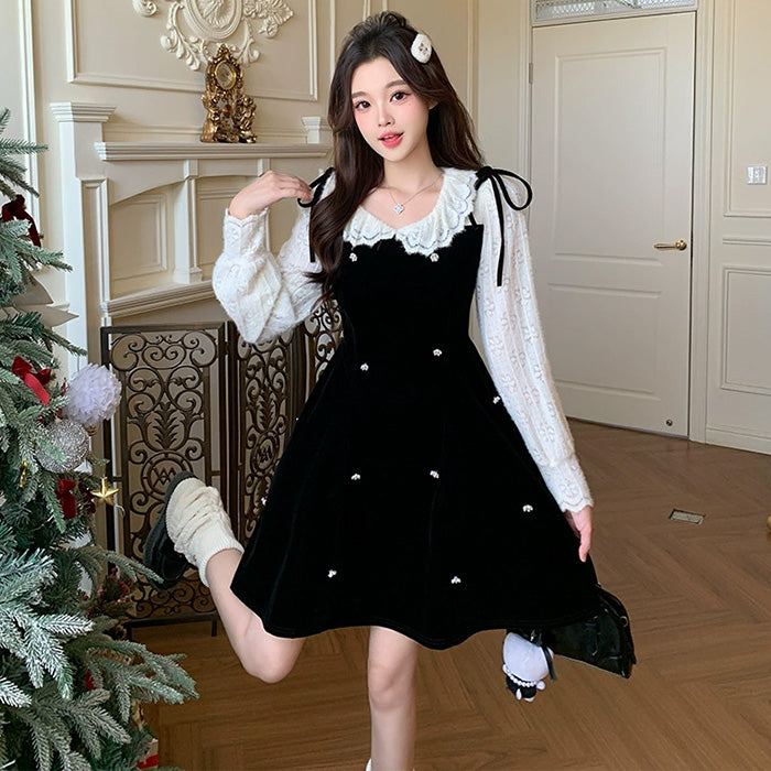 【選べる丈】ベルベットムーン・ドールワンピース(L/LL/3L/4L/5L)