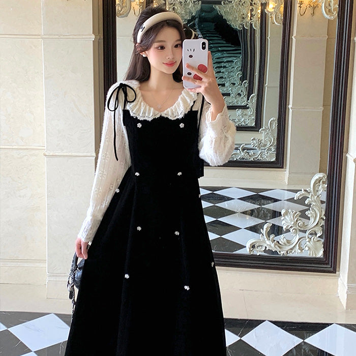 選べる丈】ベルベットムーン・ドールワンピース(L/LL/3L/4L/5L)