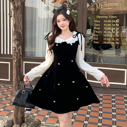 【選べる丈】ベルベットムーン・ドールワンピース(L/LL/3L/4L/5L)