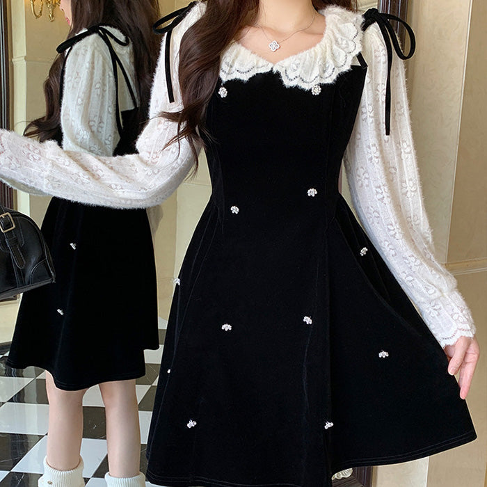 【選べる丈】ベルベットムーン・ドールワンピース(L/LL/3L/4L/5L)