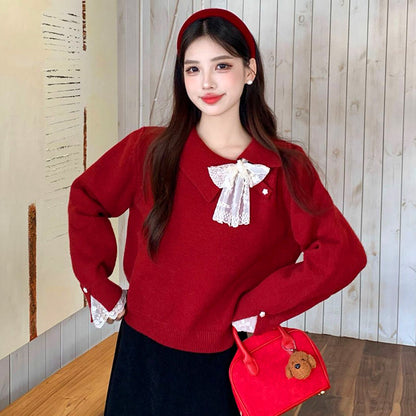 スカーレットレディ・レースリボンセットアップ(L/LL/3L/4L/5L)