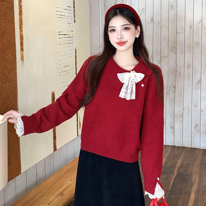 スカーレットレディ・レースリボンセットアップ(L/LL/3L/4L/5L)