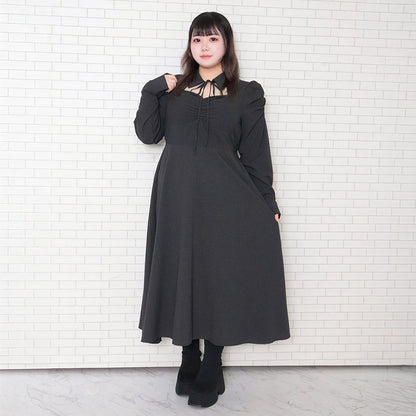 フロントオープン長袖ワンピース（3L/4L/5L/6L）/Taberunosky（タベルノスキー）