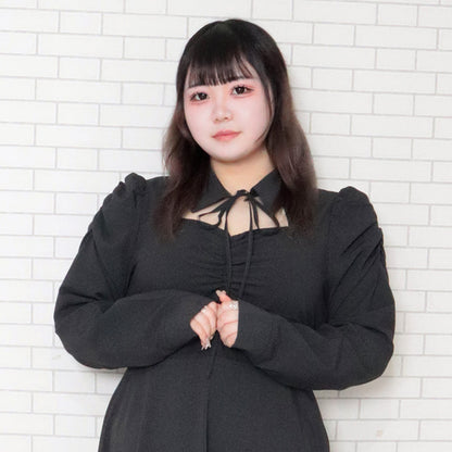 フロントオープン長袖ワンピース（3L/4L/5L/6L）/Taberunosky（タベルノスキー）