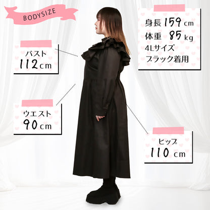 ダークスイート・フリルドリームワンピース（4L/6L）/Taberunosky（タベルノスキー）