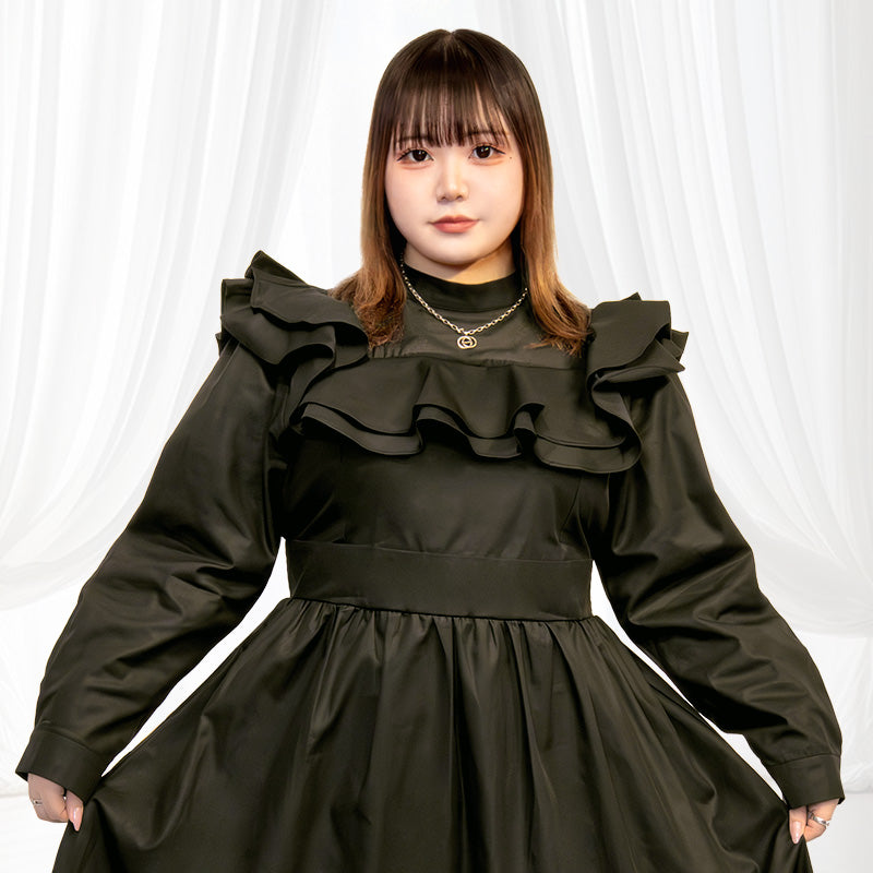 ダークスイート・フリルドリームワンピース（4L/6L）/Taberunosky（タベルノスキー）