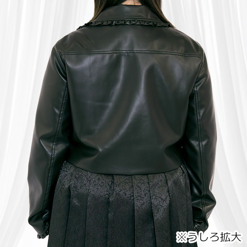 フリルライダースジャケット(4L/5L/6L)/Taberunosky（タベルノスキー）