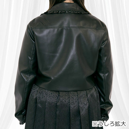 フリルライダースジャケット(4L/5L/6L)/Taberunosky（タベルノスキー）