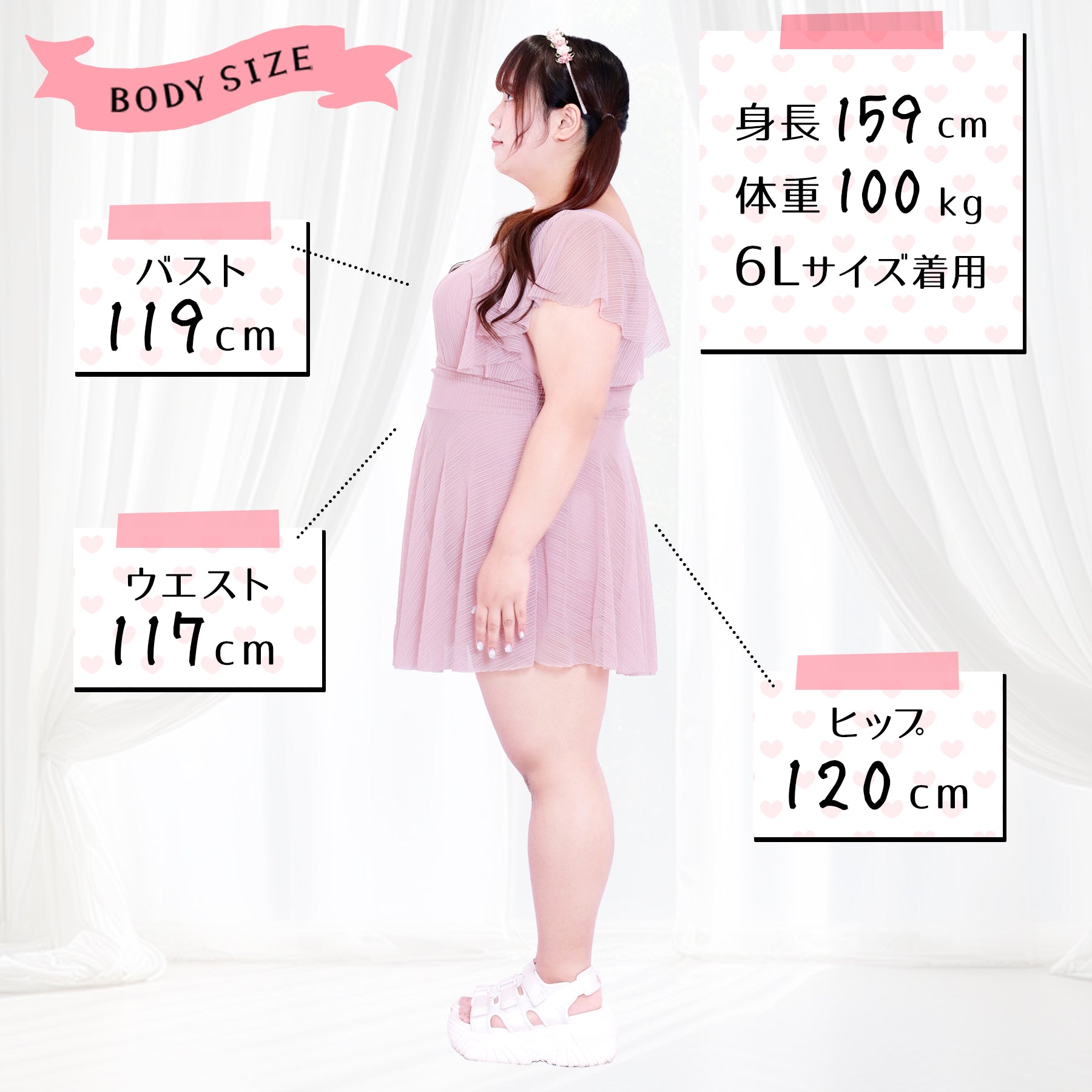 大きいサイズ レディース｜ふわ袖チュールのリゾートスイムワンピース
