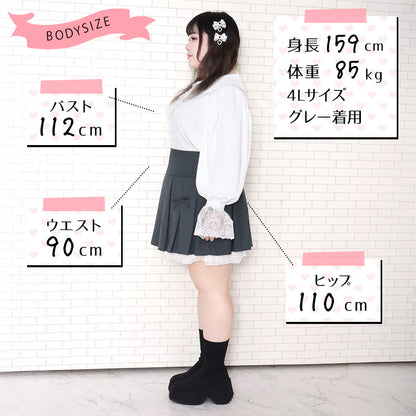 おリボンプリーツスカートミニスカパン（3L/4L/5L/6L）