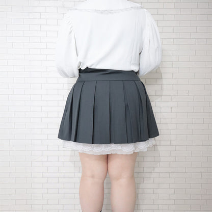 おリボンプリーツスカートミニスカパン（3L/4L/5L/6L）