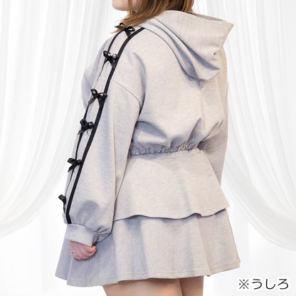 クロップド丈のジャージリボンのセットアップ(3L/5L)/Taberunosky（タベルノスキー）