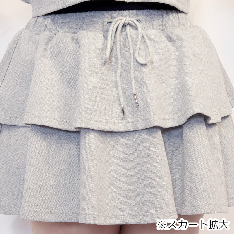 クロップド丈のジャージリボンのセットアップ(3L/5L)/Taberunosky（タベルノスキー）