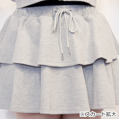 クロップド丈のジャージリボンのセットアップ(3L/5L)/Taberunosky（タベルノスキー）