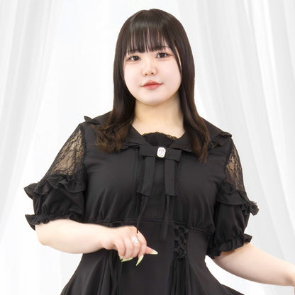 メルティリボン・セーラー襟ドーリーセットアップ（LL/3L/4L）/Taberunosky（タベルノスキー）