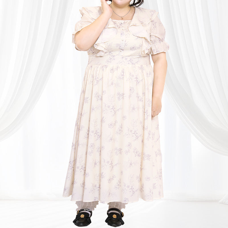 Sweet Vanilla Fluffy Memory Dress (3L/4L/5L/6L) / Taberunosky