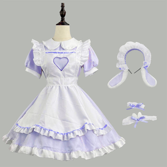 うさぎさん推し色メイド服ワンピ―ス (M/L/2L/3L/4L/5L/6L)/コスプレ/ハロウィン