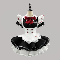 ハートボタンのブラックメイドセット・ハロウィン・コスプレ(M/L/LL/3L/4L/5L/6L)