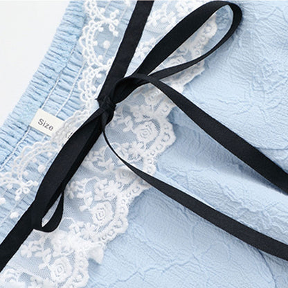 清楚ブルーのリボンレースロングワンピース(LL/3L/4L/5L/6L)