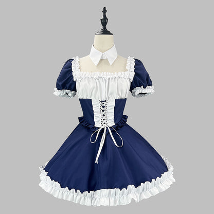 聖なるリボンクロスメイドNAVYワンピース(M/L/LL/3L/4L/5L/6L)ハロウィン/コスプレ