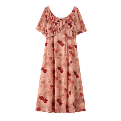 ブラッシュローズ・エアリーフレアワンピース(3L/4L/5L/6L/7L)