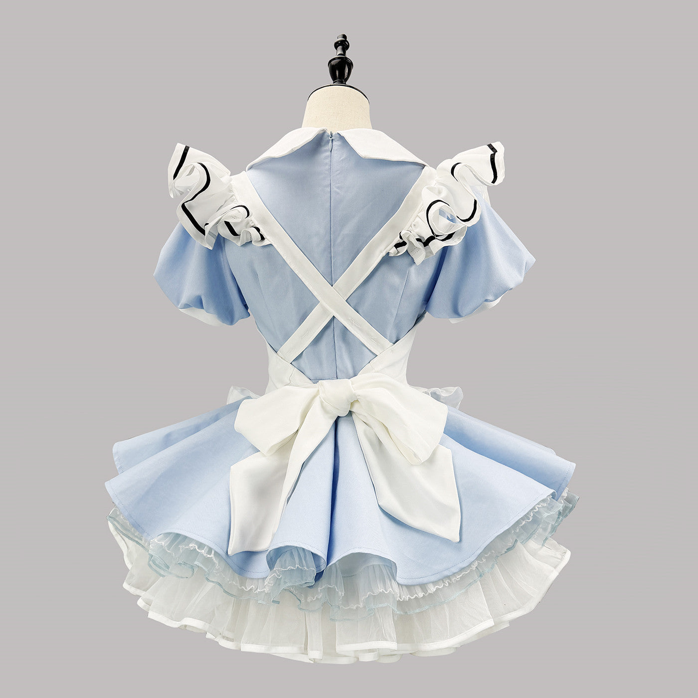 大きいサイズ レディース ハートボタンのブルーメイドセット・ハロウィン・コスプレ(M/L/LL/3L/4L/5L/6L)