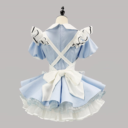 ハートボタンのブルーメイドセット・ハロウィン・コスプレ(M/L/LL/3L/4L/5L/6L)
