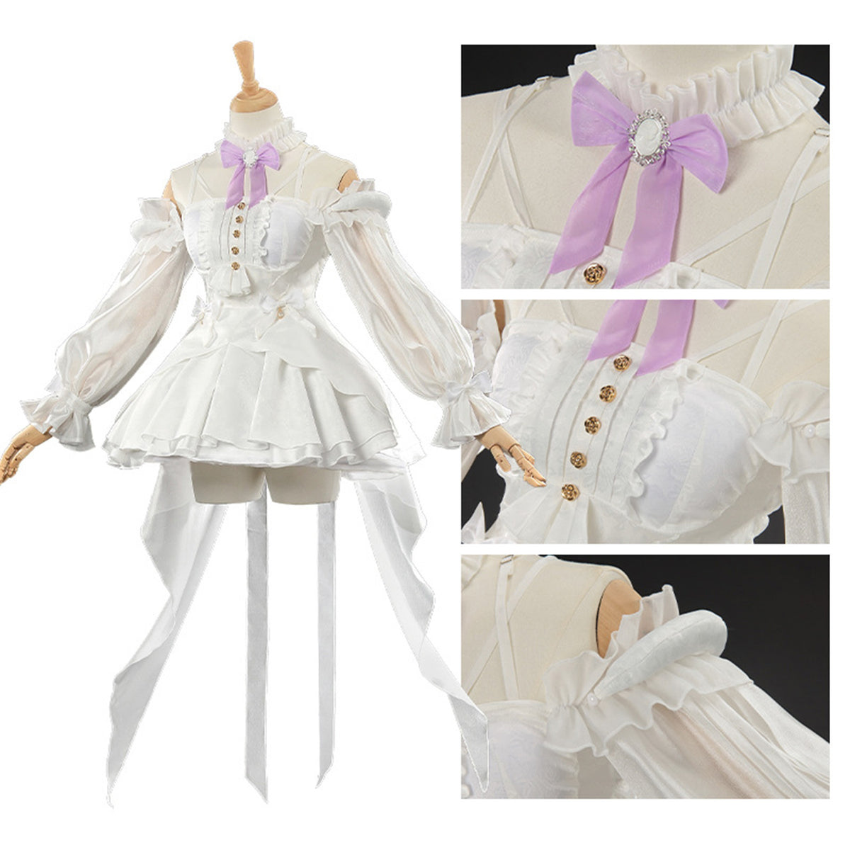 女神からの贈り物の月白ロイヤルフリル プリンセスコスチューム(LL/3L/4L)ハロウィン/コスプレ