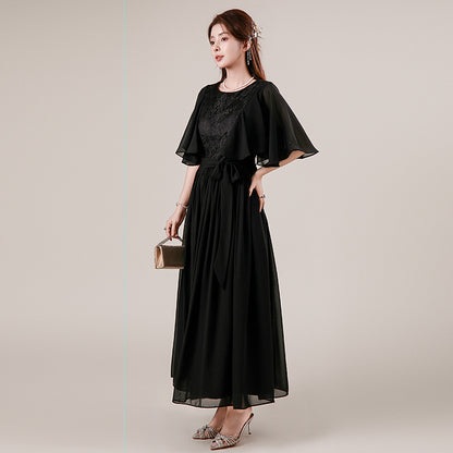 ケープ風フレアスリーブドレスワンピース(3L/4L/5L/6L)オケージョン/結婚式