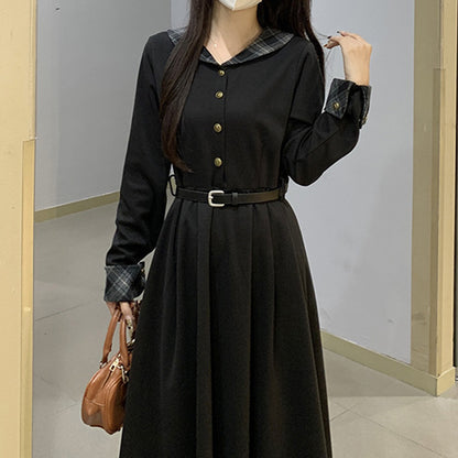 エクリプスチェック・ワンピース(L/LL/3L/4L/5L)