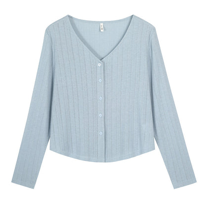 Lightweight and fluffy V-neck cardigan in plus sizes (LL/3L/4L/5L/6L)