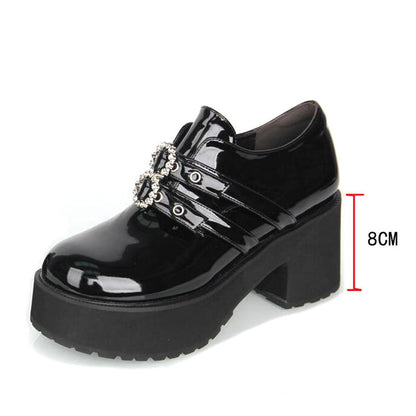 [Orders accepted up to 28.5cm] ■ Circle Ring Landmine Platform Shoes