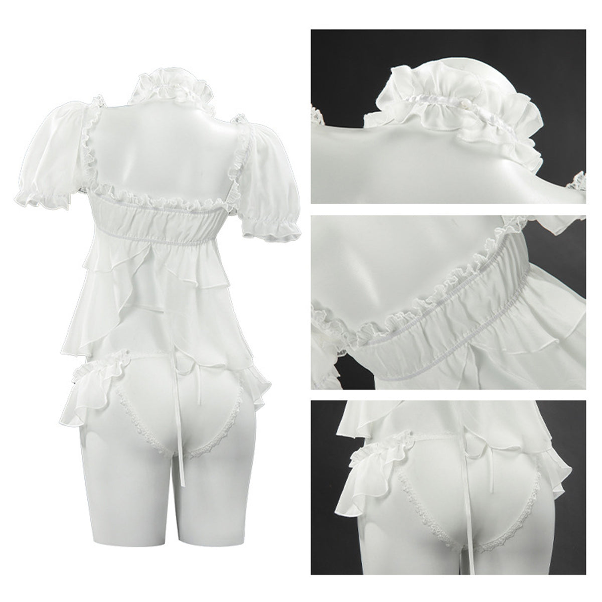 女神からの贈り物純白フリル水着コスチューム(LL/3L/4L)ハロウィン/コスプレ